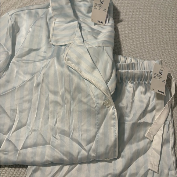 Satin Stars Above Striped Pajama Set in Blue and White Size M NWT - Picture 5 of 8